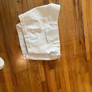 PAIGE Maternity White Jean Shorts